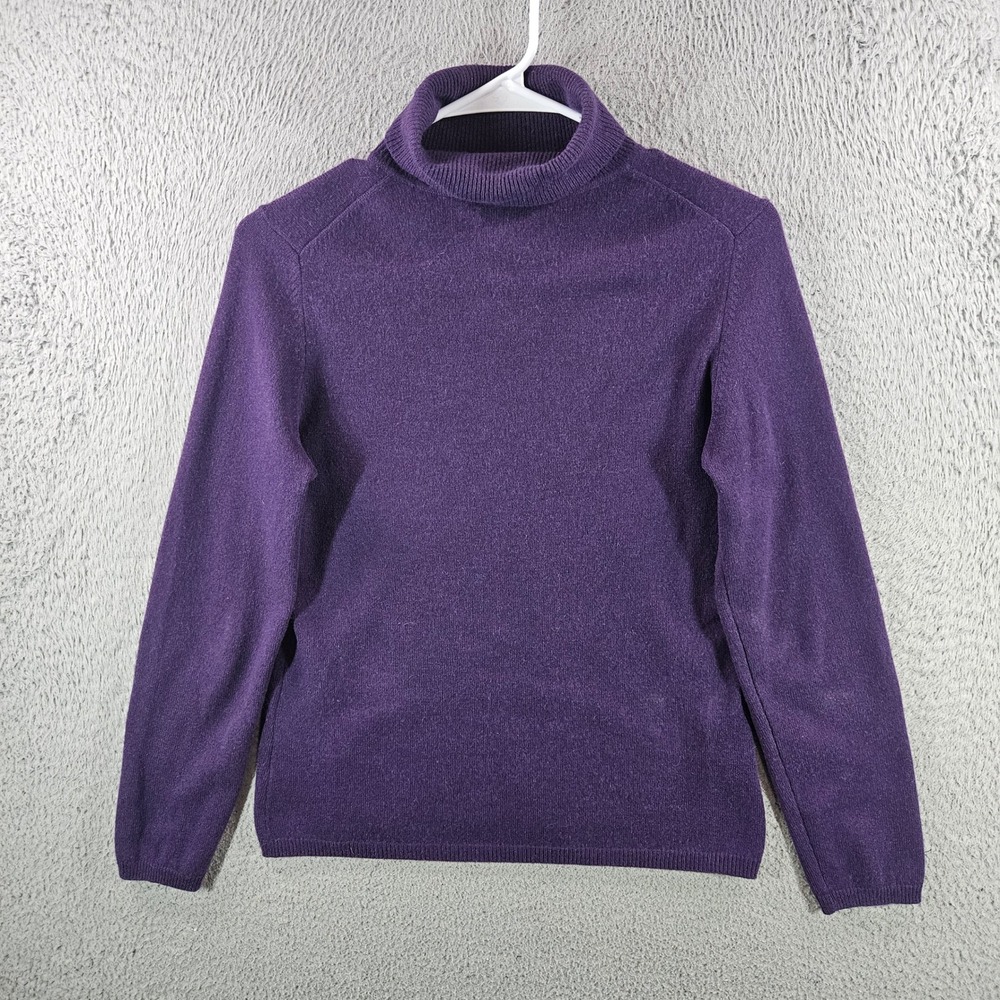 Charter Club Womens Purple 100% Cashmere 2-Ply Turtleneck Sweater Small‎ S